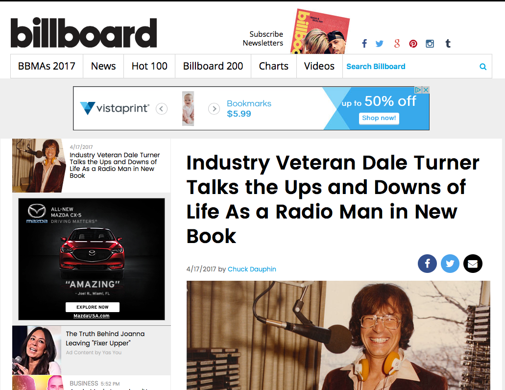 An article in Billboard Magazine about Dale Turner's book 